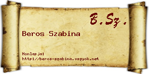 Beros Szabina névjegykártya